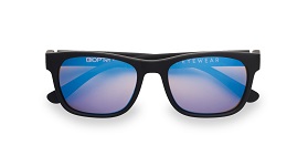 okulary z fulerenem dla dzieci czarne niebieskie szkła
